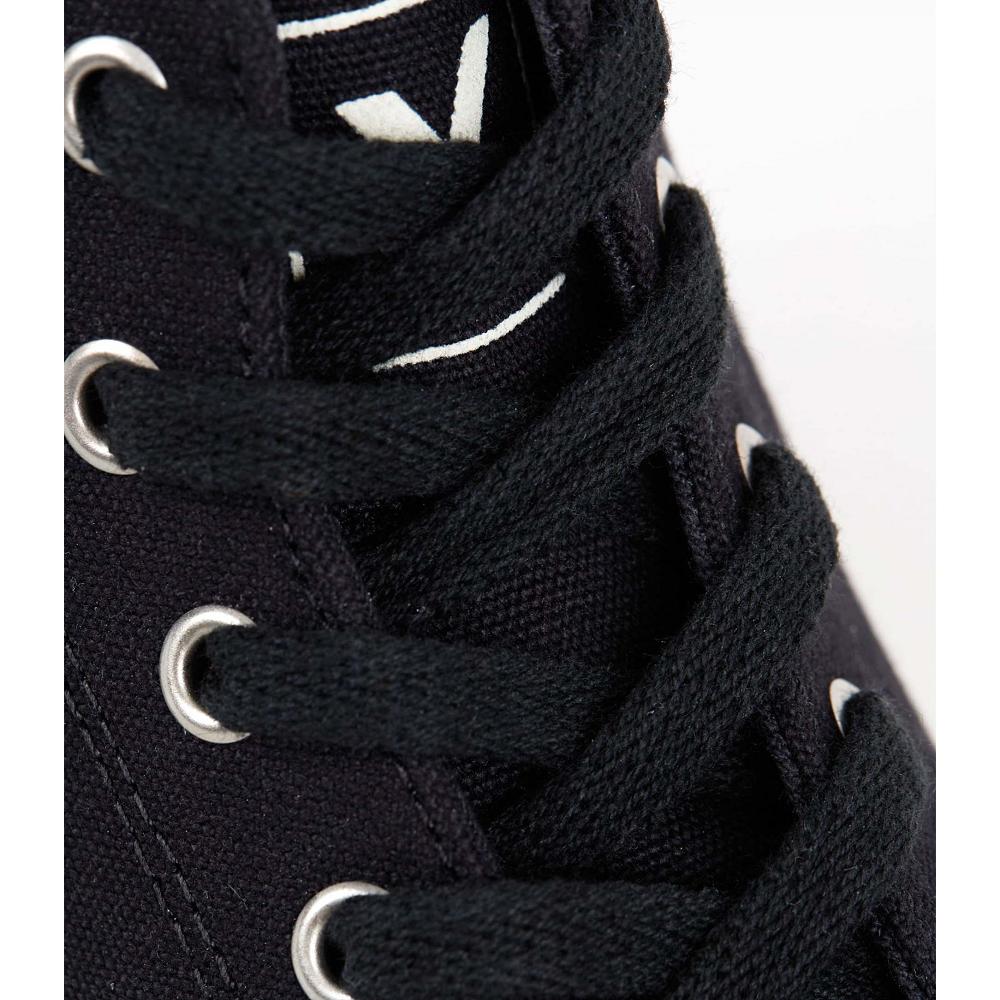 Women's Veja LACES ORGANIC COTTON BLACK Shoes Black | ZA 472OKI